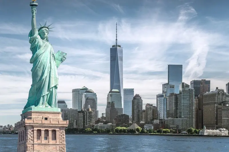 The Statue of Liberty and Lower Manhattan, New York